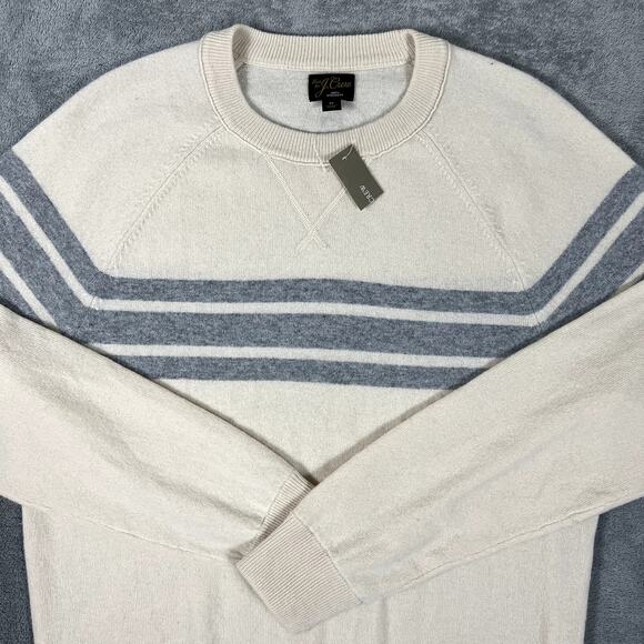 J.Crew Men’s M Cashmere Marine Stripe Sweater NWT Luxe Knit Quiet Luxury - Picture 1 of 10